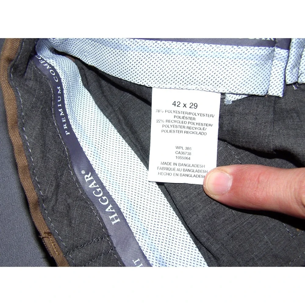 NEW! HAGGAR Classic Fit Brown Premium Comfort Dress Pants Men's 42 X 29 NWT!